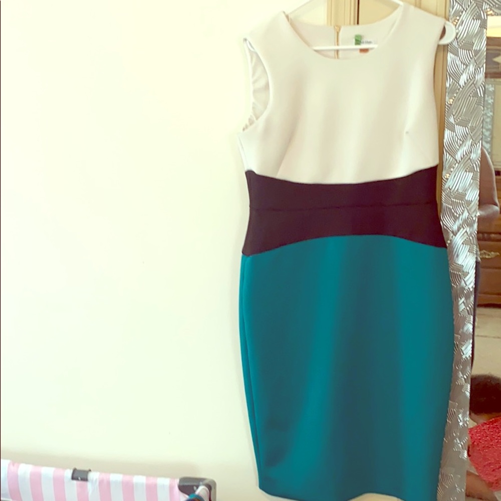 Size 12: Calvin Klein color block straight dress